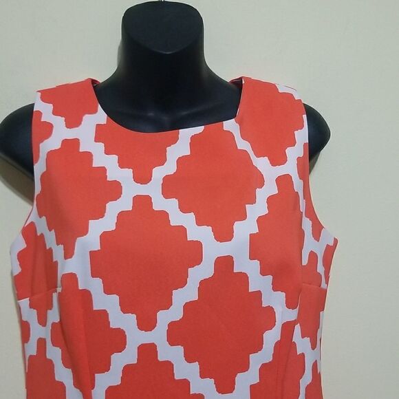 Ronini Orange Geometric Dress Sz 10 - Picture 4 of 8